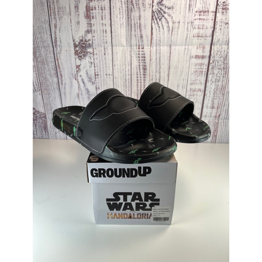 Ground up Star Wars The Mandalorian Baby Yoda Adult Sandals Size 8